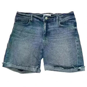 LOFT 5.5" Inseam Relaxed Fit Boyfriend Denim Shorts Mid Wash Women Size 6